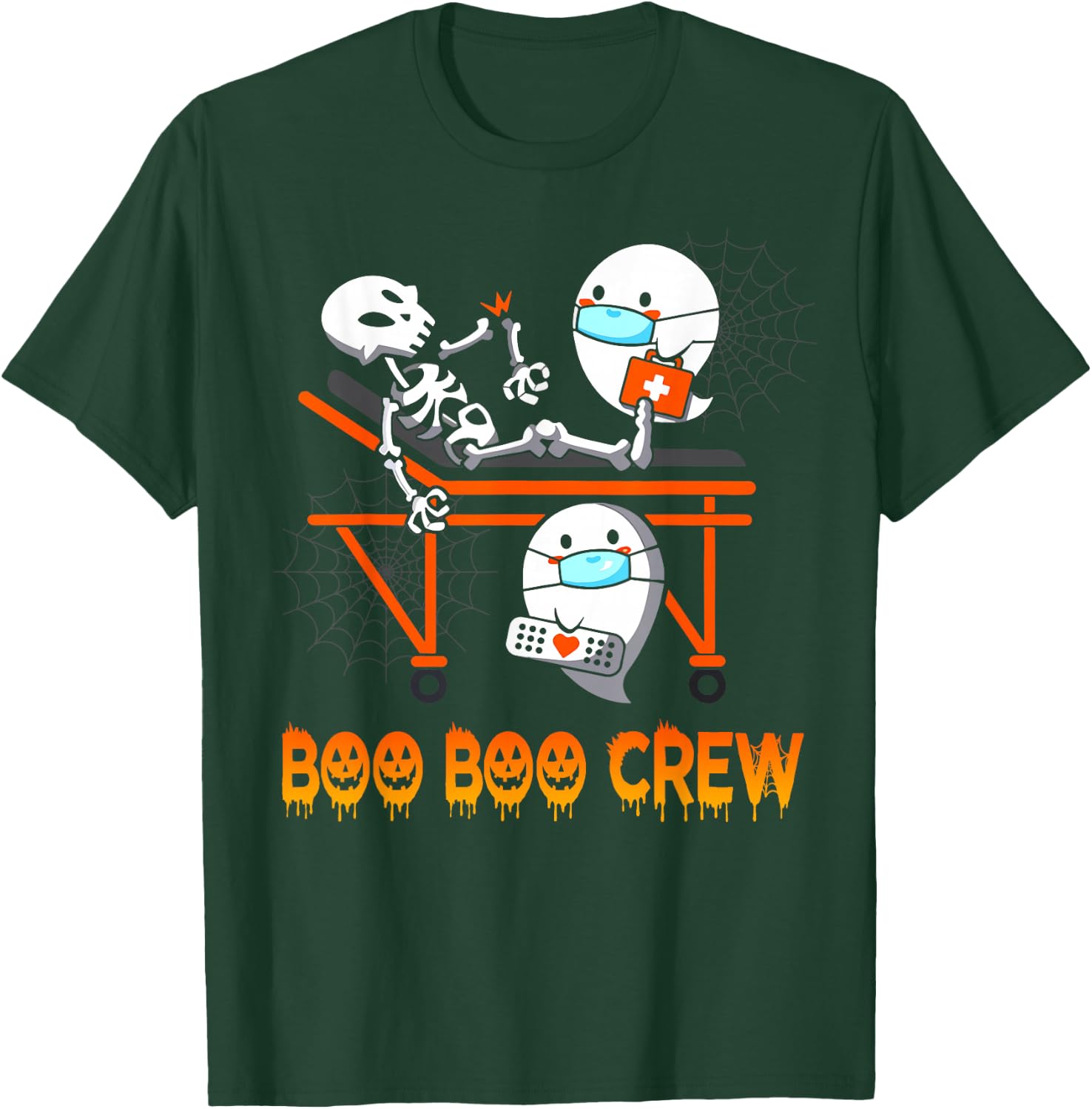 Paramedic EMS Skeleton Boo Boo Crew Halloween T-Shirt - T-Shirt | Forest