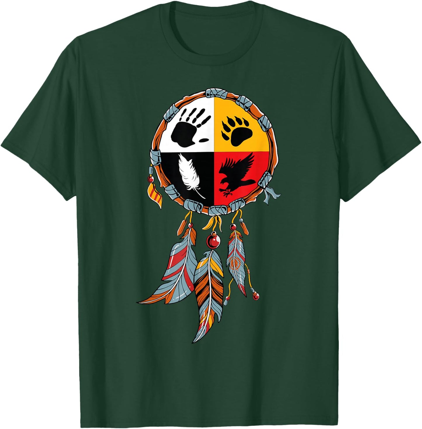 Native American Medicine Wheel Indigenous T-Shirt - T-Shirt | Forest