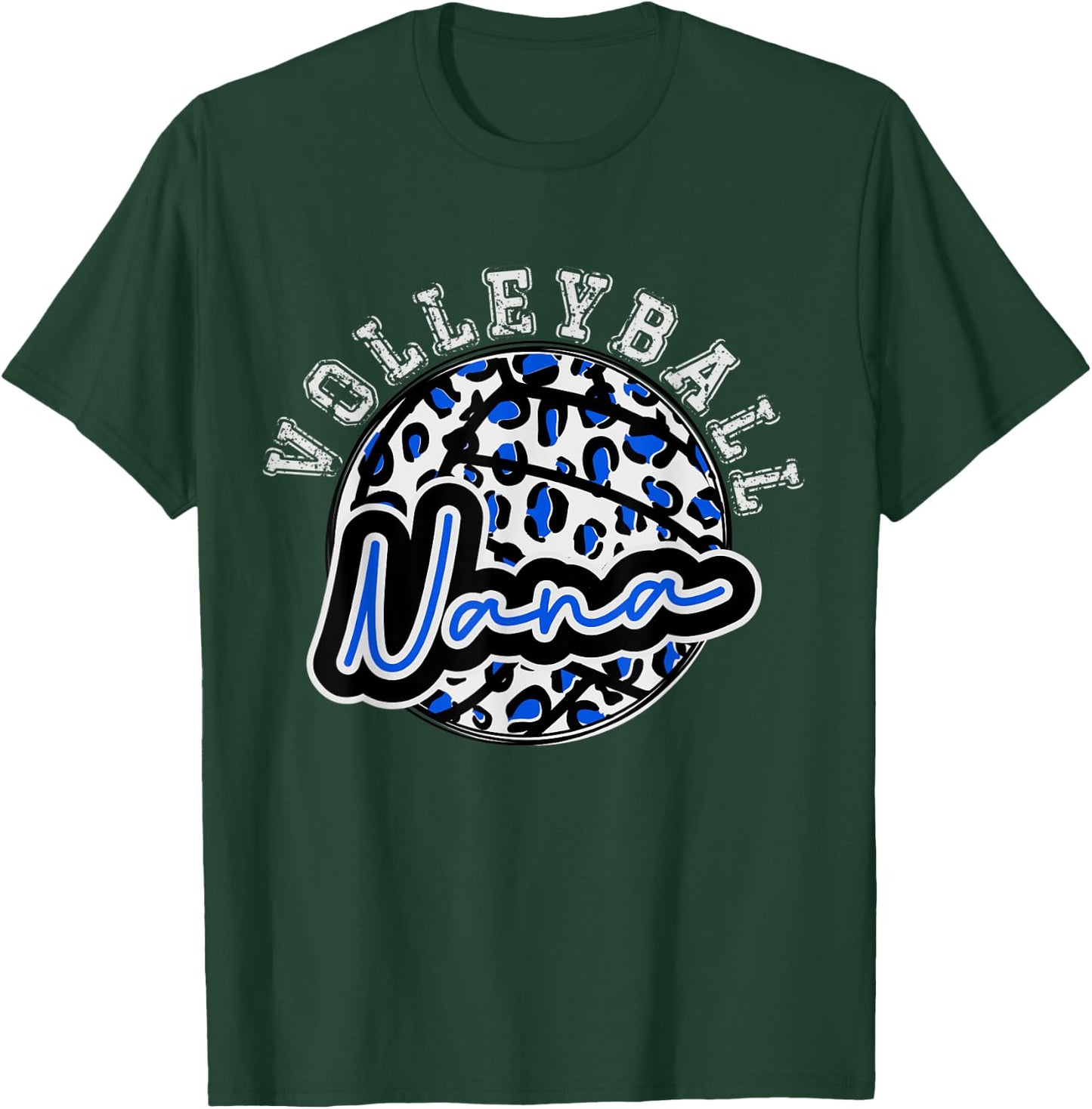 Leopard Cheetah Volleyball Blue Nana Shirt Trendy T-Shirt - T-Shirt | Forest