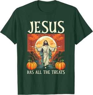 Christian Halloween Jesus Christ Trick Or Treat Christianity T-Shirt - T-Shirt | Forest