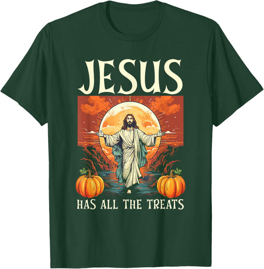 Christian Halloween Jesus Christ Trick Or Treat Christianity T-Shirt - T-Shirt | Forest