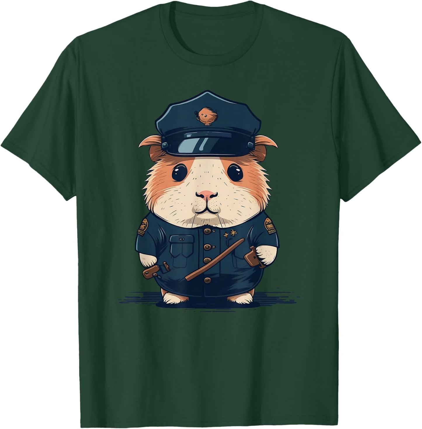 Police Officer Guinea Pig Cop on Police Guinea Pig T-Shirt - T-Shirt | Forest