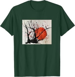 Scorbobby Cherry Sun Watercolor and Ink T-Shirt - T-Shirt | Forest