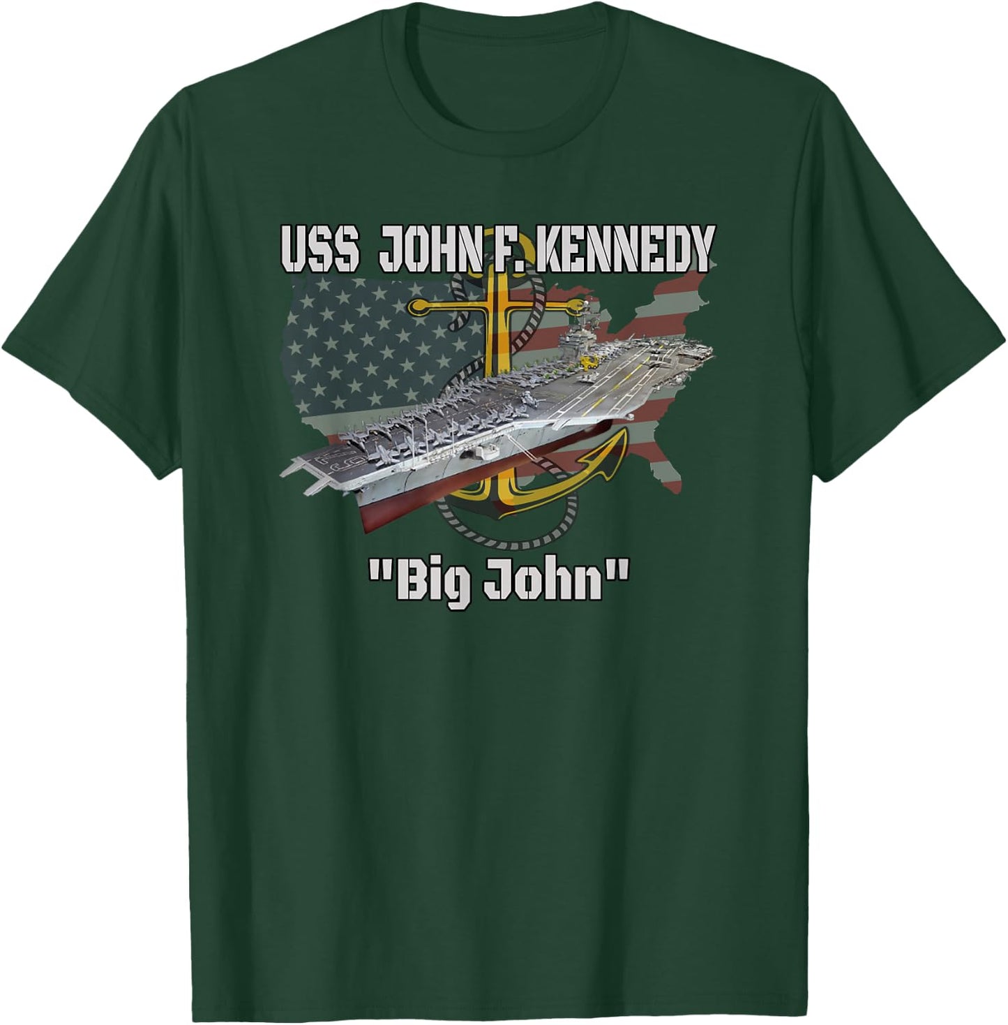 Aircraft Carrier USS John F. Kennedy CV-67 CVA-67 Veterans T-Shirt - T-Shirt | Forest