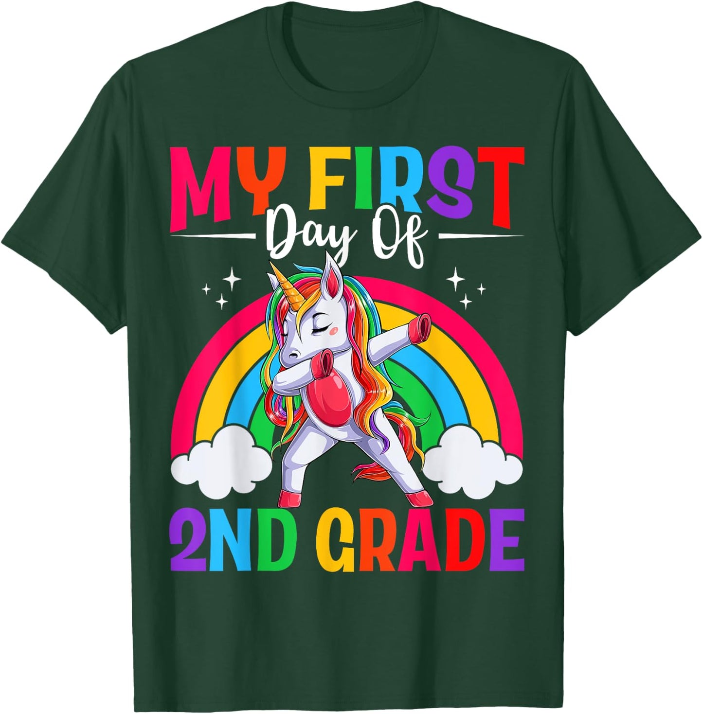 My First Day Of 2nd Grade Unicorn Second Grade Team Girls T-Shirt - T-Shirt | Forest