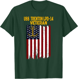 USS Trenton LPD-14 Amphibious Transport Docks Veterans Day T-Shirt - T-Shirt | Forest