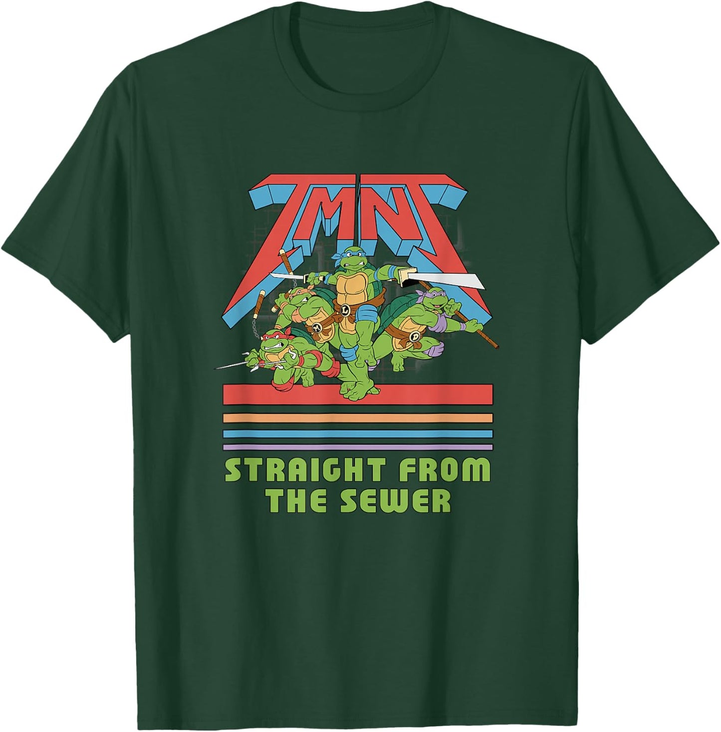 Teenage Mutant Ninja Turtles Straight From The Sewer Retro T-Shirt - T-Shirt | Forest