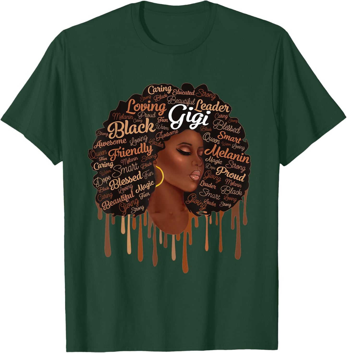 Melanin Black Queen Gigi African Woman Afro Mother’s Day T-Shirt - T-Shirt | Forest