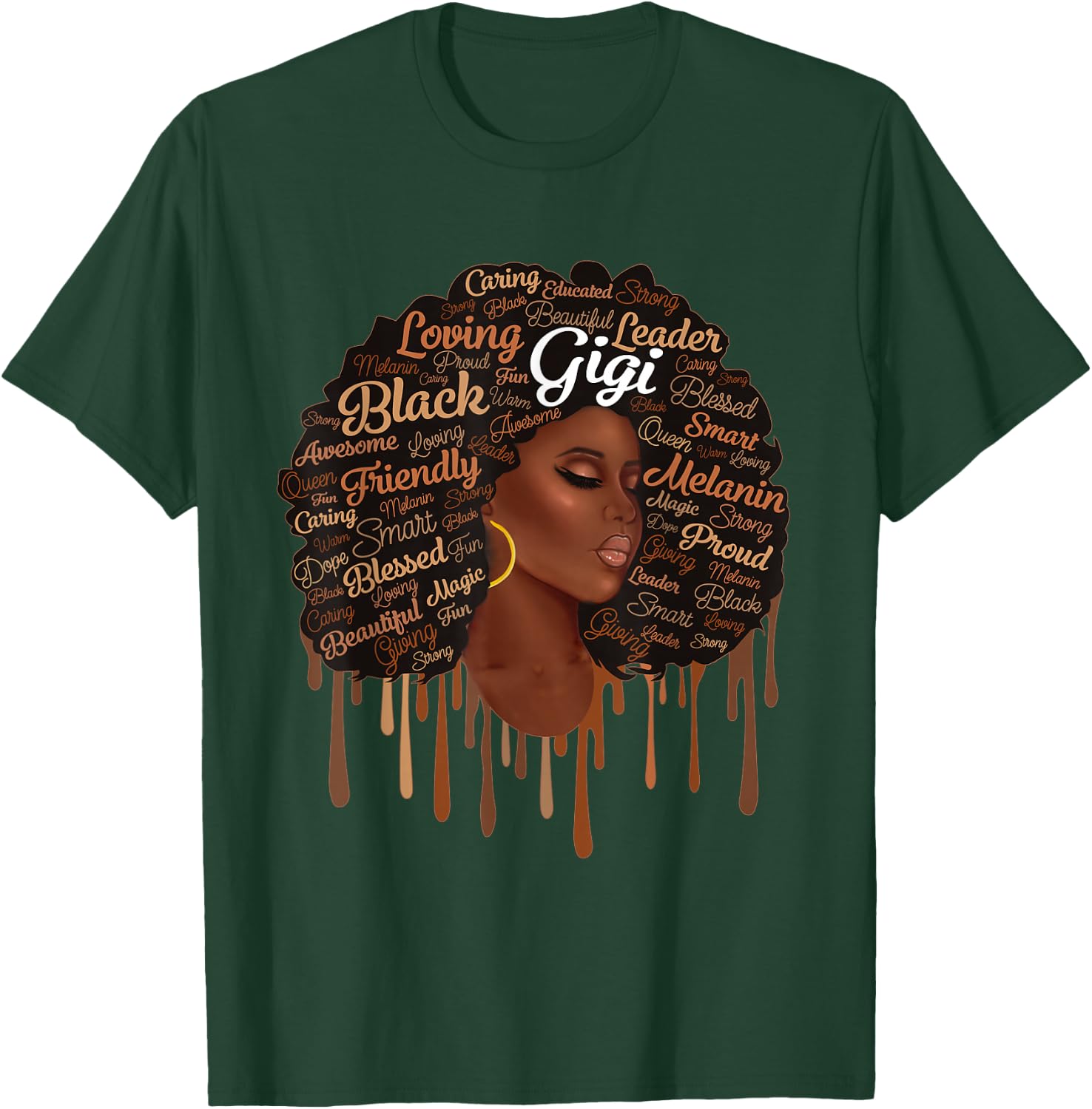 Melanin Black Queen Gigi African Woman Afro Mother’s Day T-Shirt - T-Shirt | Forest