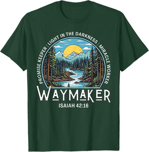 Waymaker Promise Keeper Miracle Worker Christian Bible Verse T-Shirt - T-Shirt | Forest