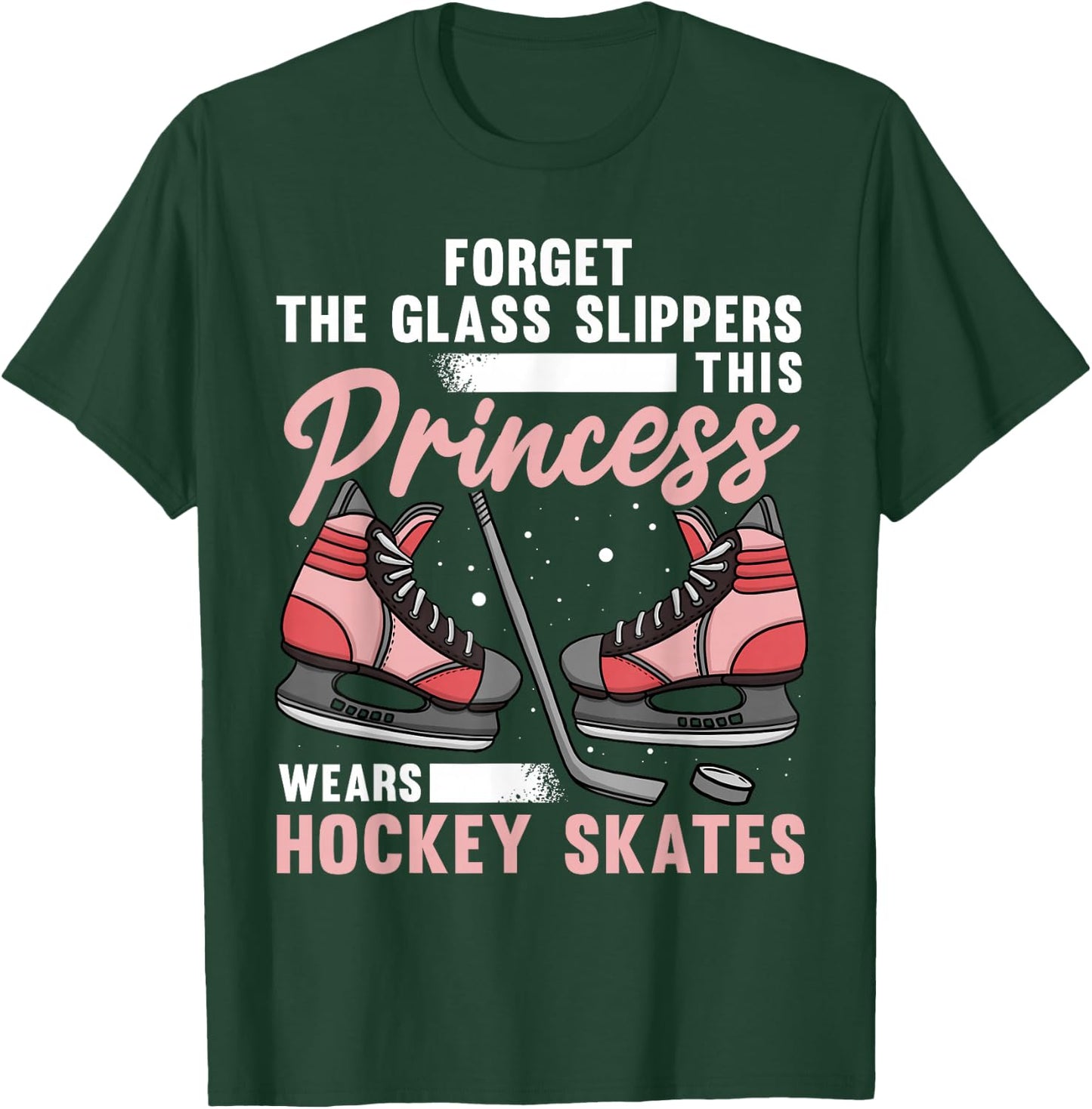 Funny Ice Hockey Art Girls Ice Hockey Player Lover T-Shirt - T-Shirt | Forest