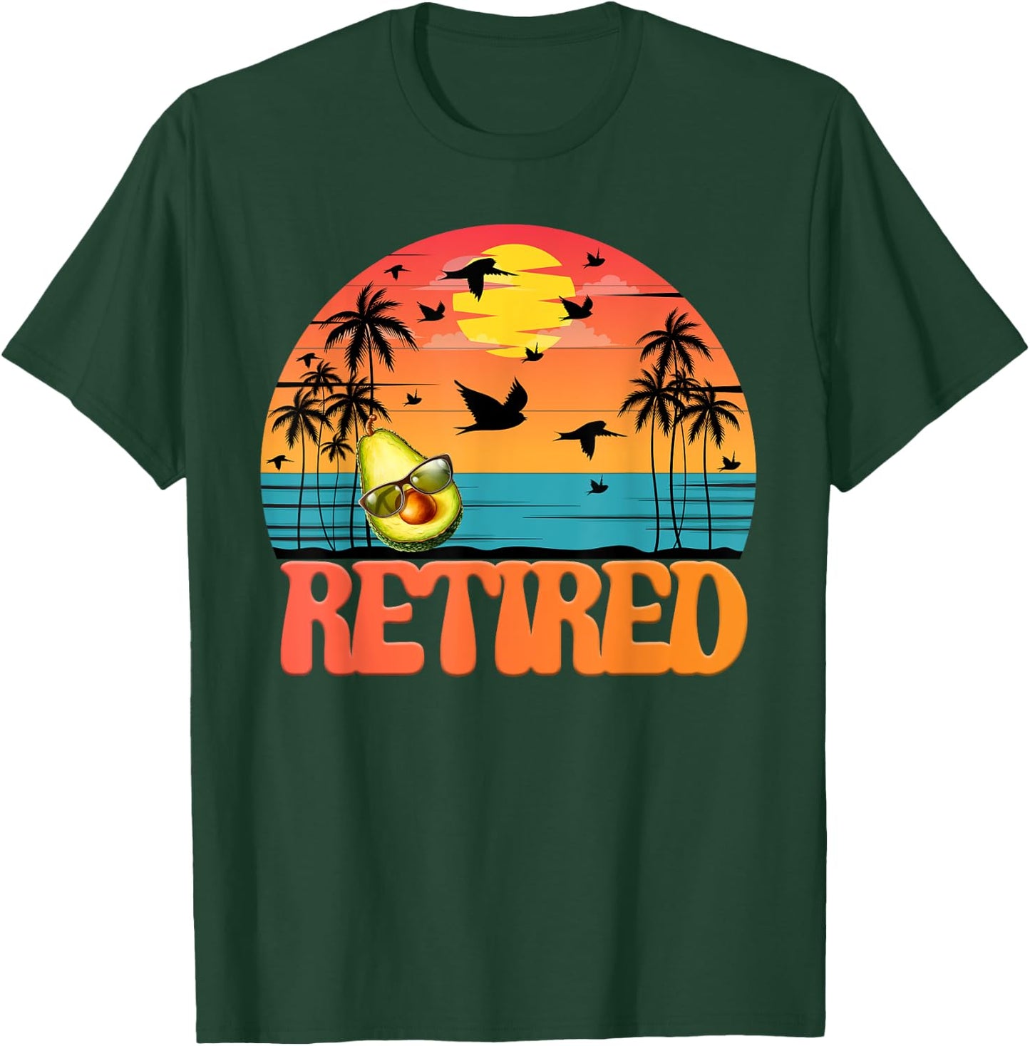 Retired Avocado 2023 Retirement Vintage Great Funny Gifts T-Shirt - T-Shirt | Forest