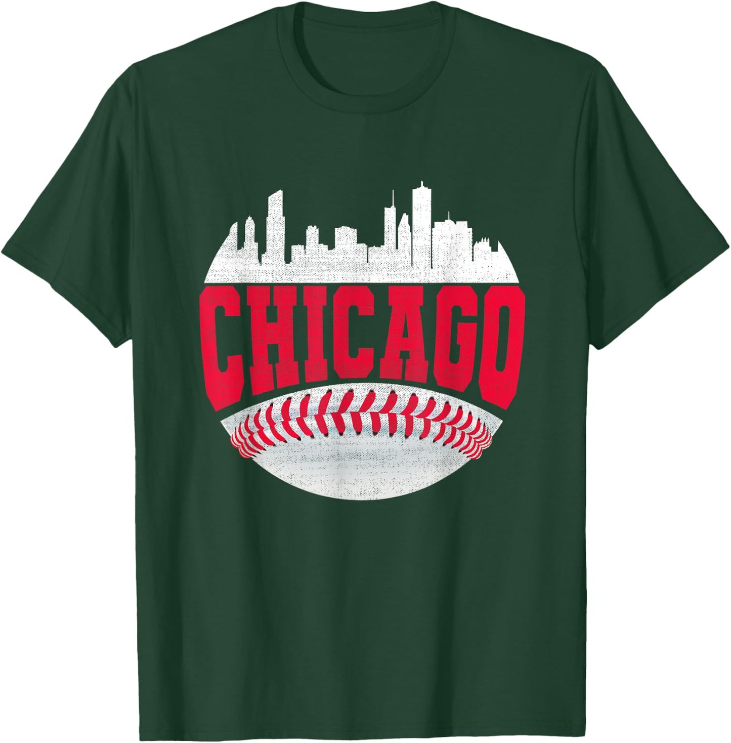 Funny Chicago Vintage Baseball Lover Player Graphic T-Shirt - T-Shirt | Forest