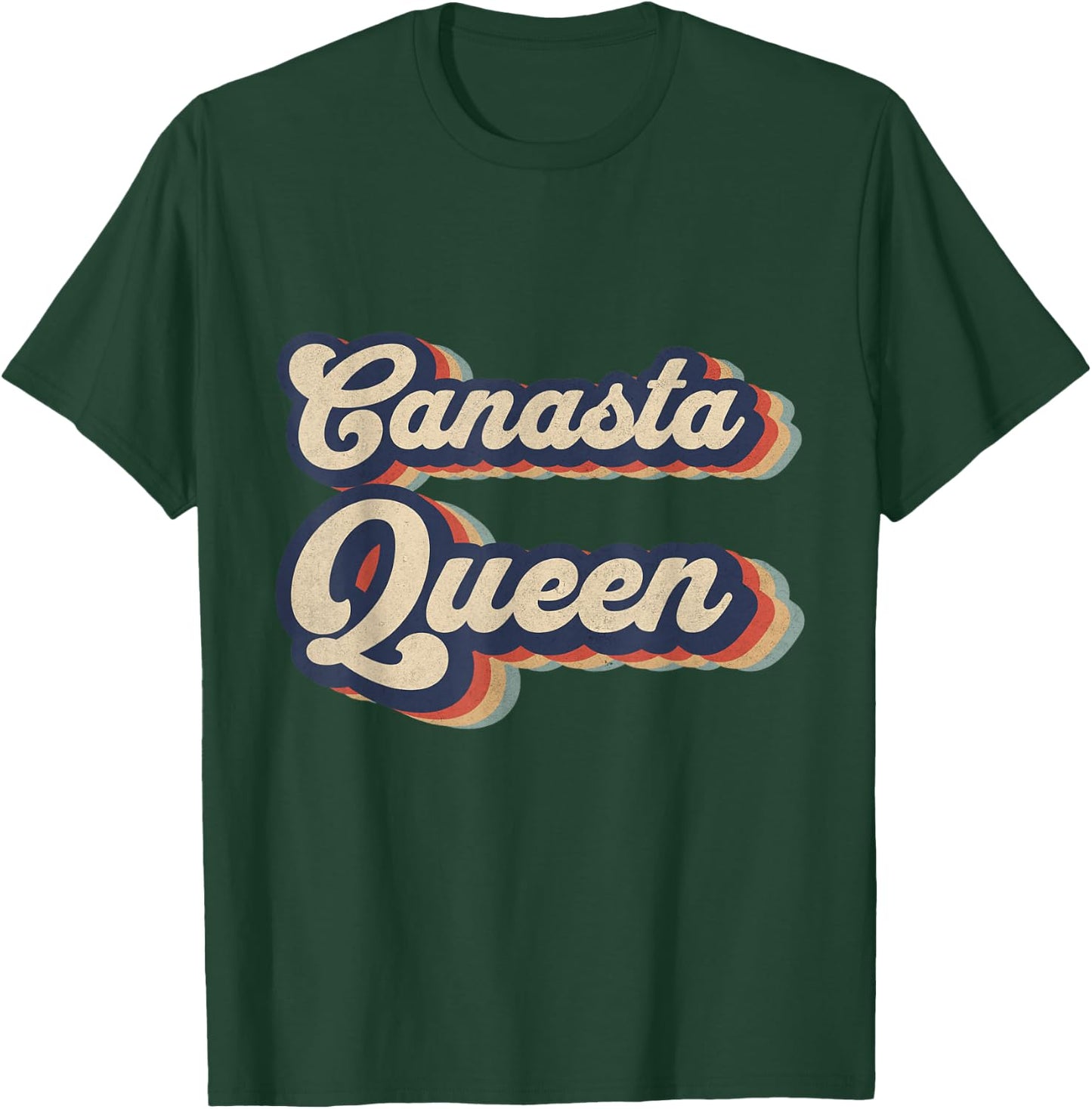 Funny Canasta Card Games Outfits Canasta Queen Vintage Designs Funny Canasta Card Game T-Shirt - T-Shirt | Forest