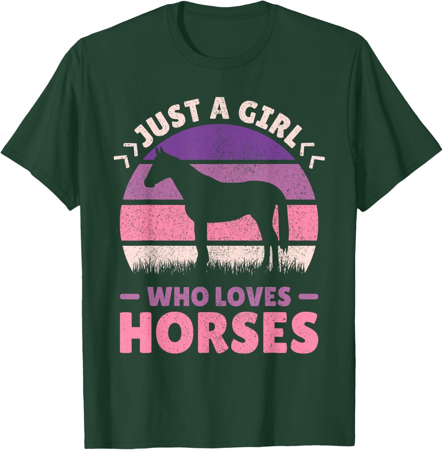 Just A Girl Who Loves Horses Women Horse Stuff Horse Lovers T-Shirt - T-Shirt | Forest