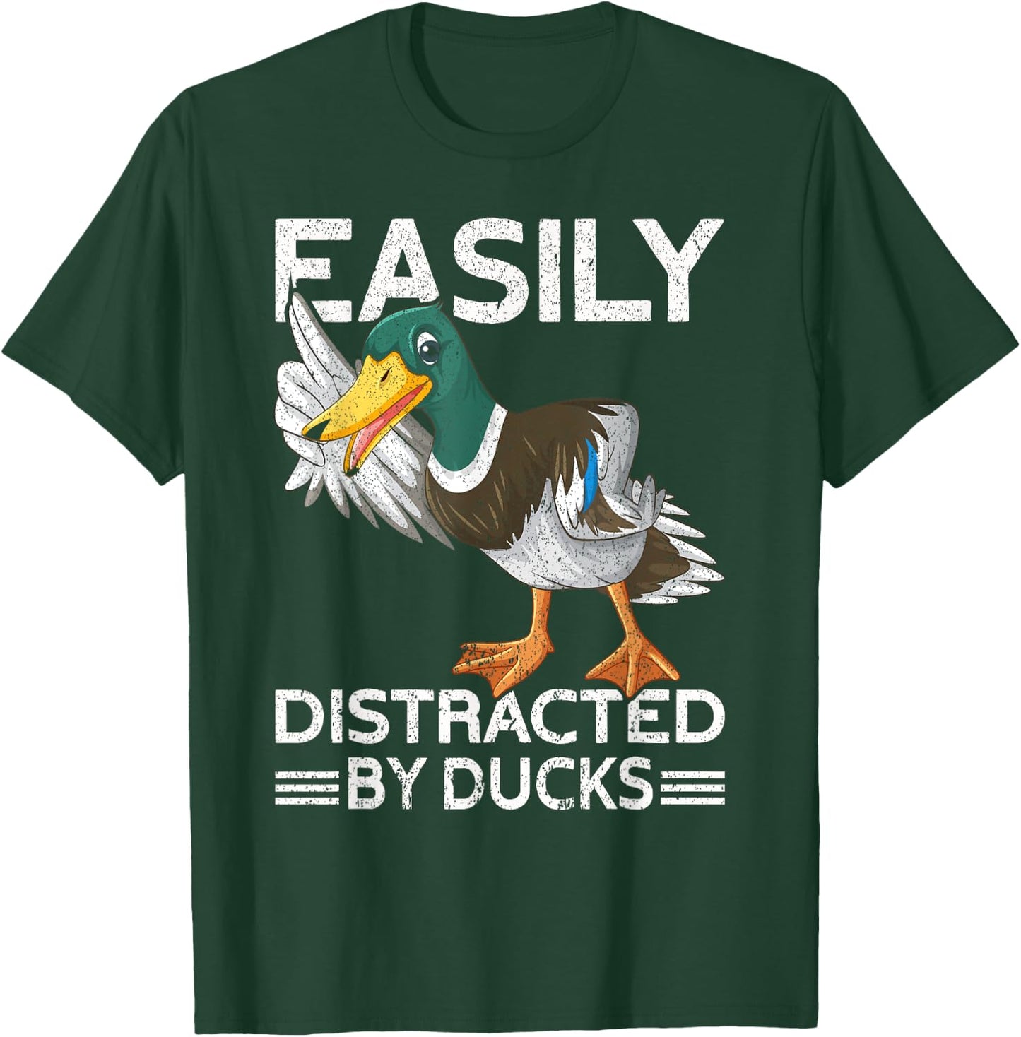 Easily Distracted By Ducks | Farm Lover Funny Duck Farmer T-Shirt - T-Shirt | Forest