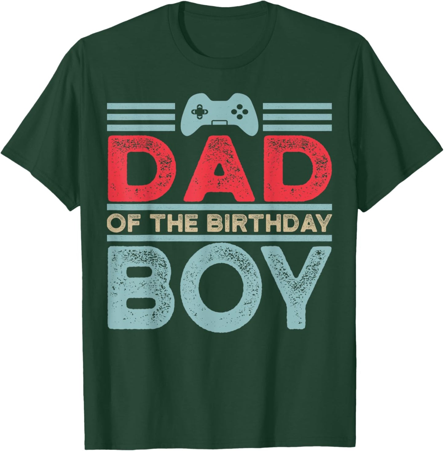 Dad of the Birthday Boy Matching Video Gamer Birthday Party T-Shirt - T-Shirt | Forest
