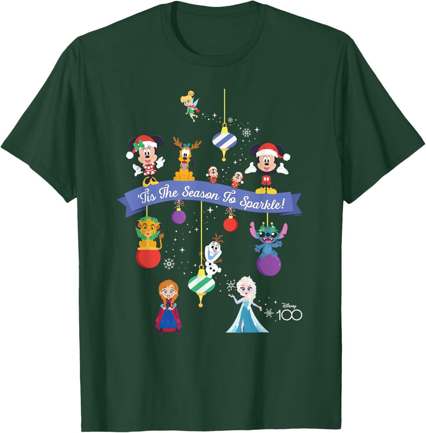Disney 100 Christmas Holiday ‘Tis the Season to Sparkle! T-Shirt - T-Shirt | Forest