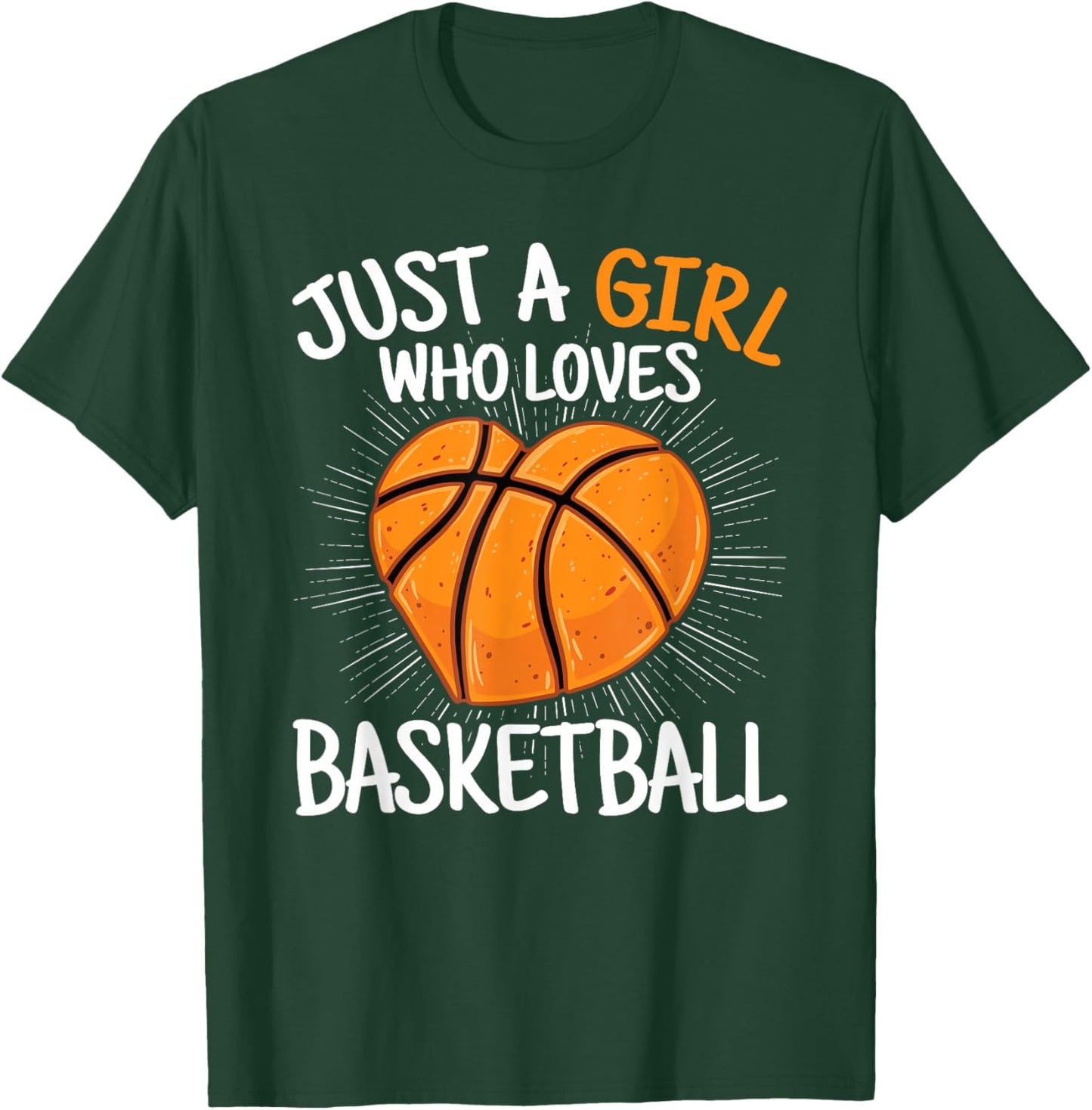 Just A Girl Who Loves Basketball Girls Kids T-Shirt - T-Shirt | Forest