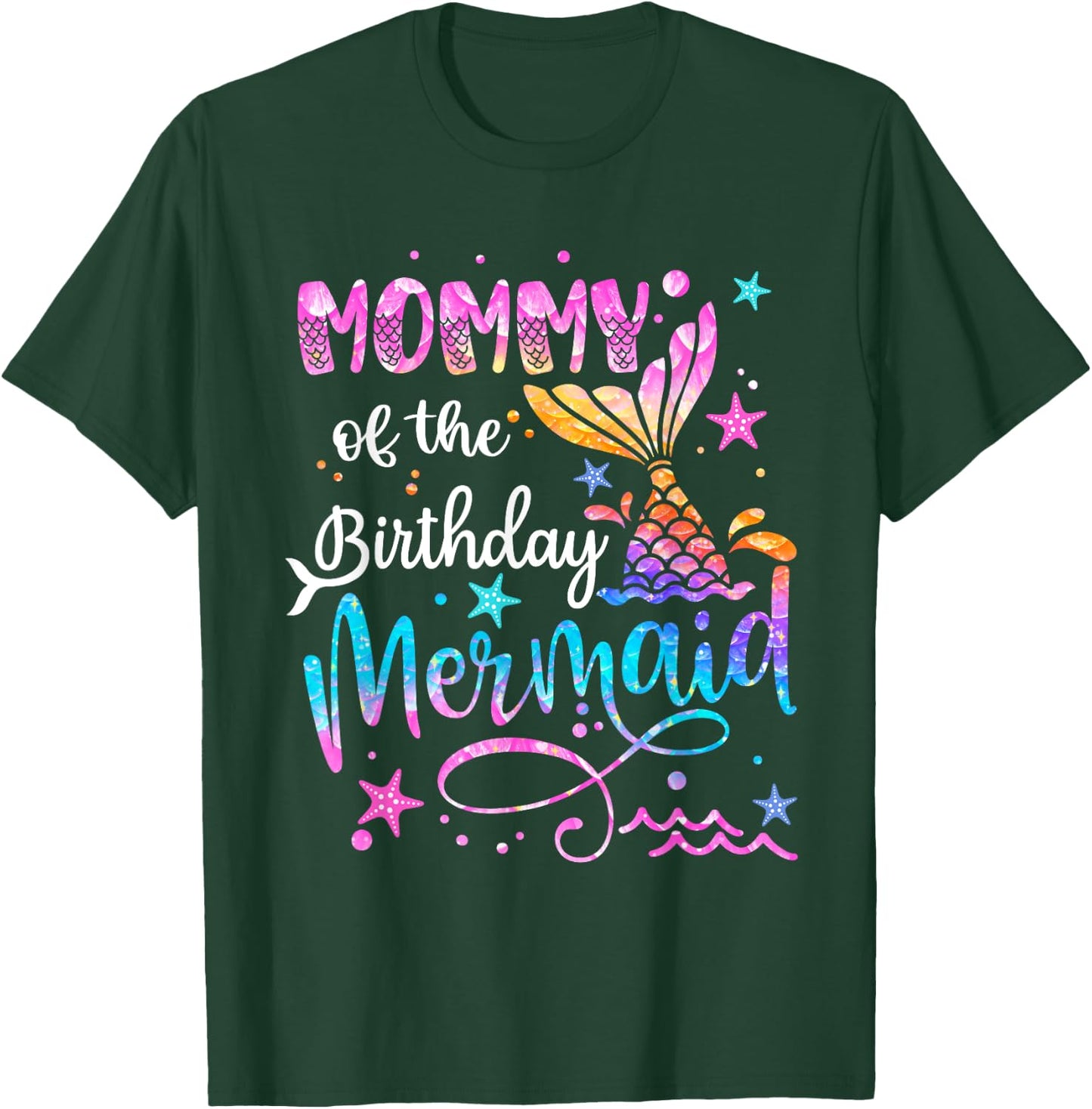Mommy Of The Birthday Mermaid Matching Family 1st Birthday T-Shirt - T-Shirt | Forest