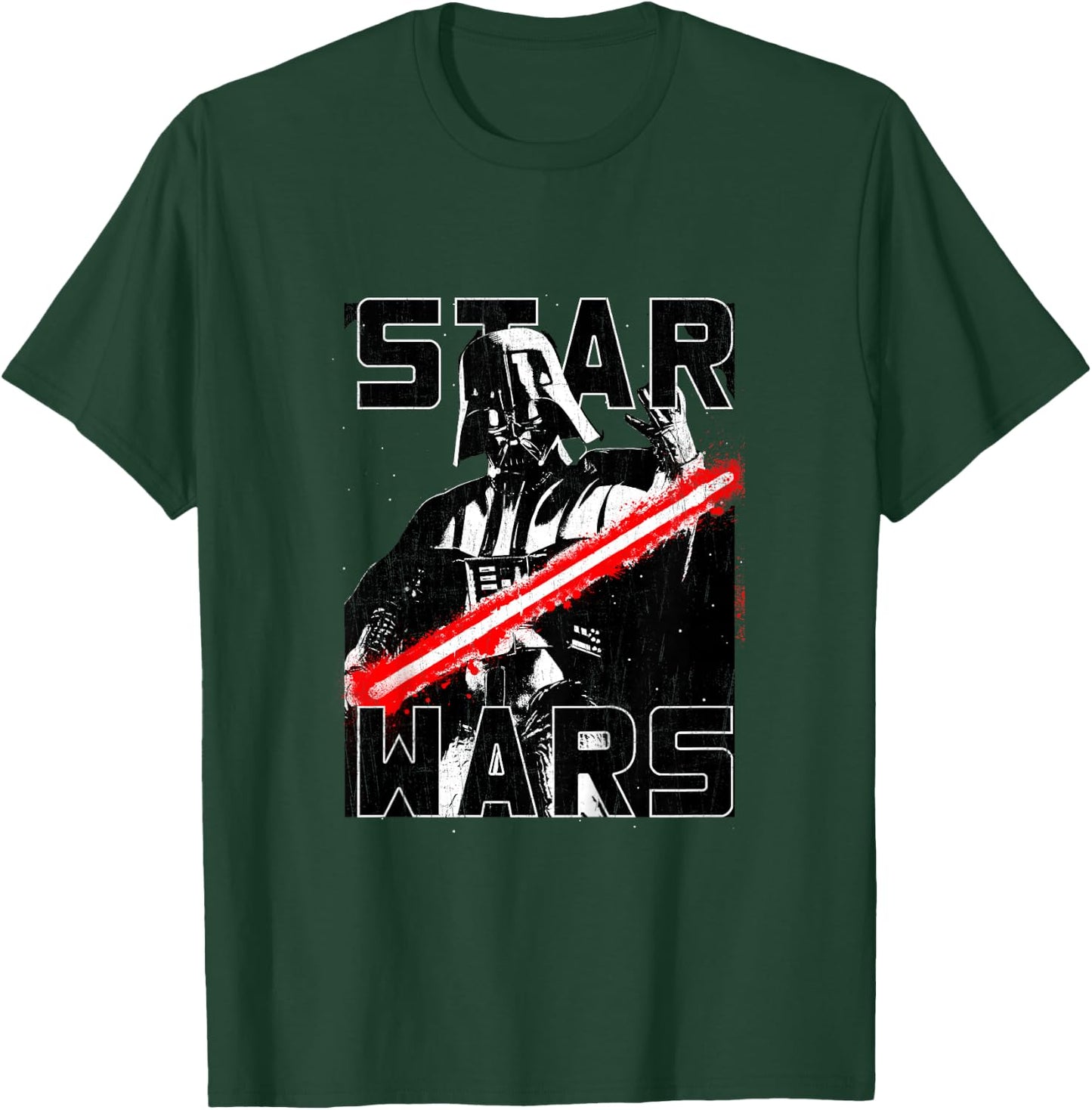 Kids Star Wars Classic Distressed Darth Vader Retro Lightning T-Shirt - T-Shirt | Forest