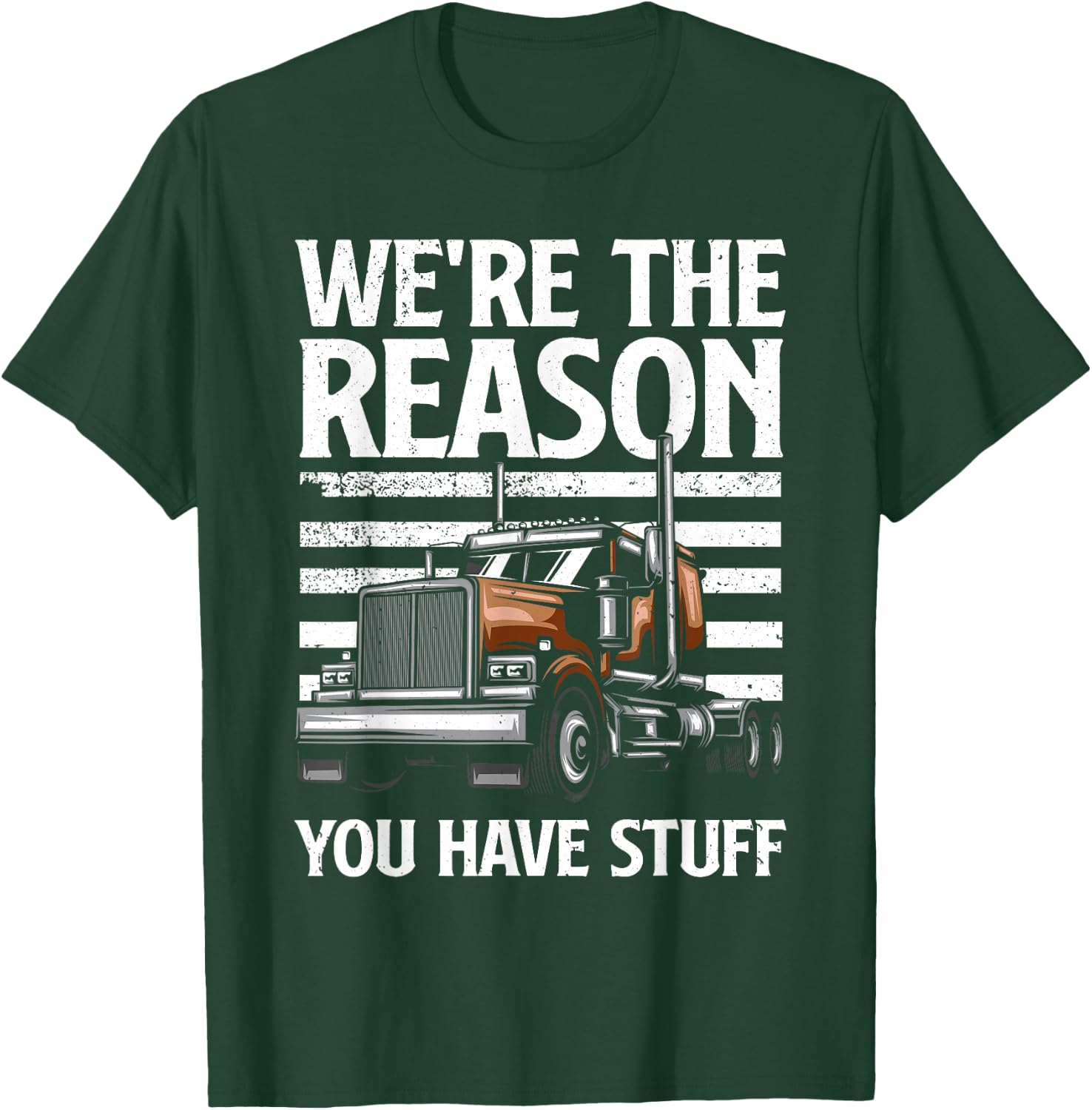 Funny Trucker Design Women Semi Truck Driver Lover T-Shirt - T-Shirt | Forest