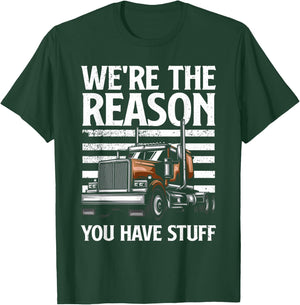 Funny Trucker Design Women Semi Truck Driver Lover T-Shirt - T-Shirt | Forest