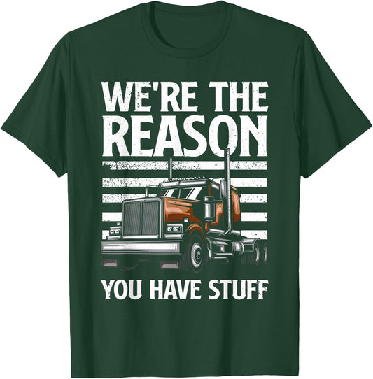 Funny Trucker Design Women Semi Truck Driver Lover T-Shirt - T-Shirt | Forest
