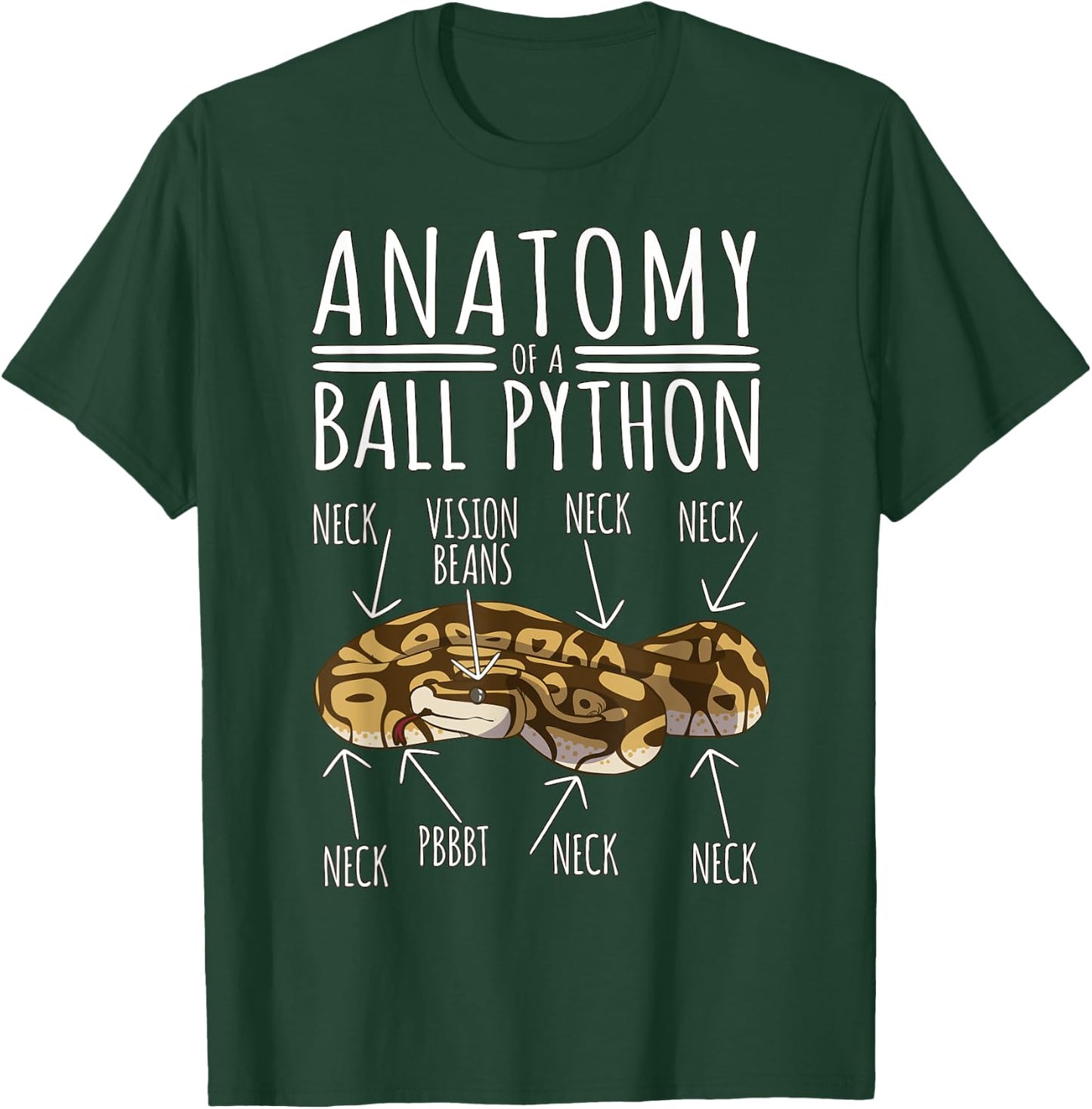 Python Snake Owner - Anatomy Of A Ball Python T-Shirt - T-Shirt | Forest