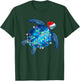 Sea Turtle Christmas Lights Santa Hat Funny Merry Christmas T-Shirt - T-Shirt | Forest