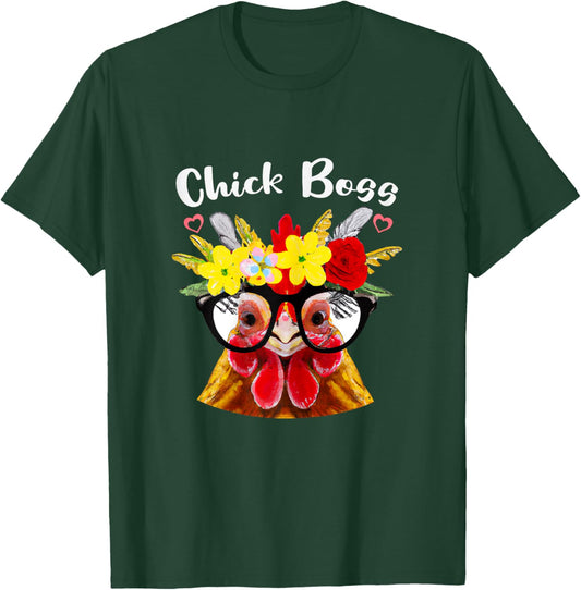 Chicken Boss or Chick Boss a Funny Chicken who Raise Chicken T-Shirt - T-Shirt | Forest