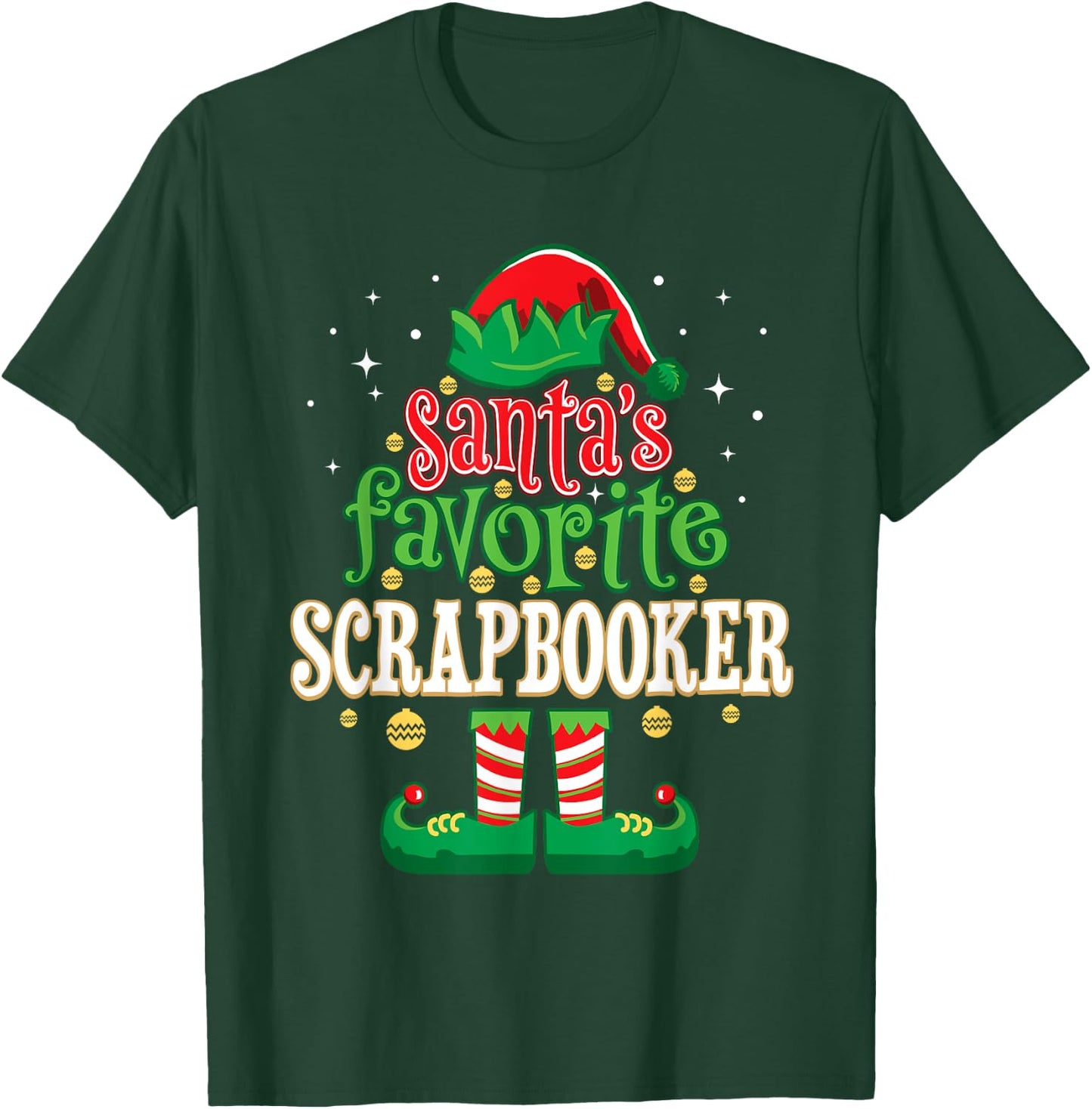 Santa's Favorite Scrapbooker Christmas Matching Scrapbooking T-Shirt - T-Shirt | Forest