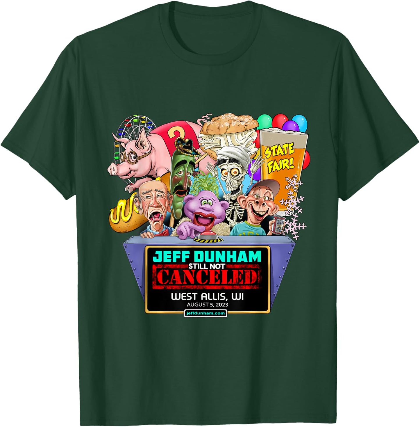 Jeff Dunham West Allis, WI (2023) T-Shirt - T-Shirt | Forest