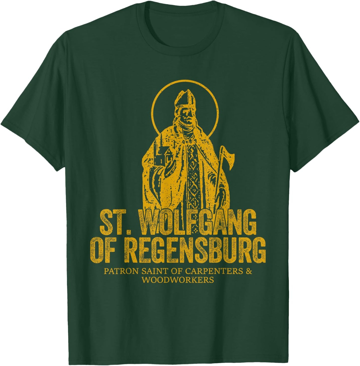 Catholicism Gold St. Wolfgang Of Regensburg Christian Saint T-Shirt - T-Shirt | Forest