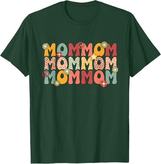 Mommom Grandma Groovy Mommom Grandmother T-Shirt - T-Shirt | Forest