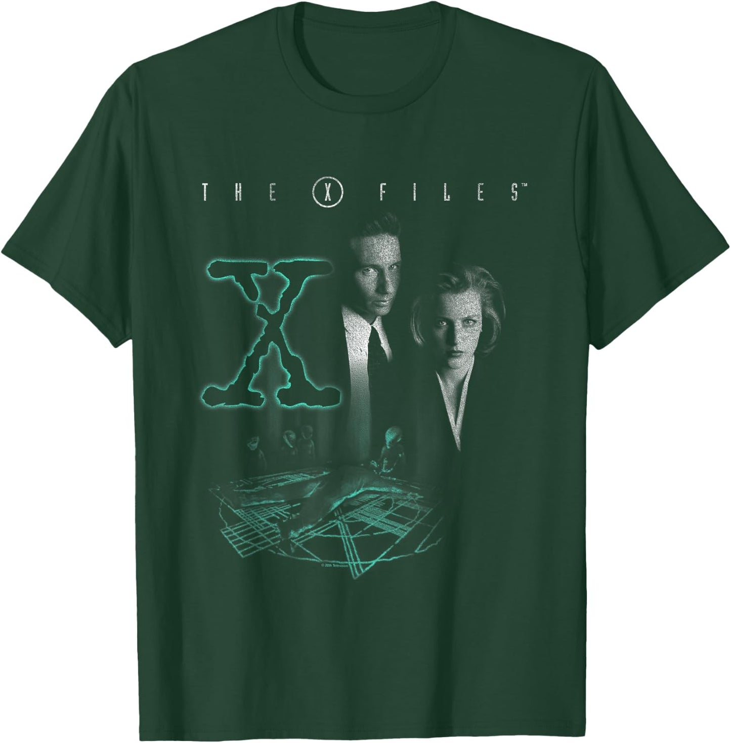 X-Files Mulder & Scully Glowing Logo T-Shirt - T-Shirt | Forest