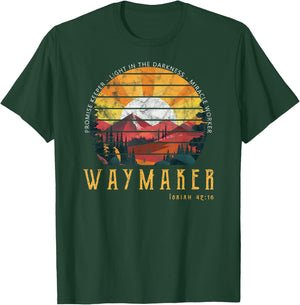 Vintage Waymaker Promise Keeper Miracle Worker Christian T-Shirt - T-Shirt | Forest