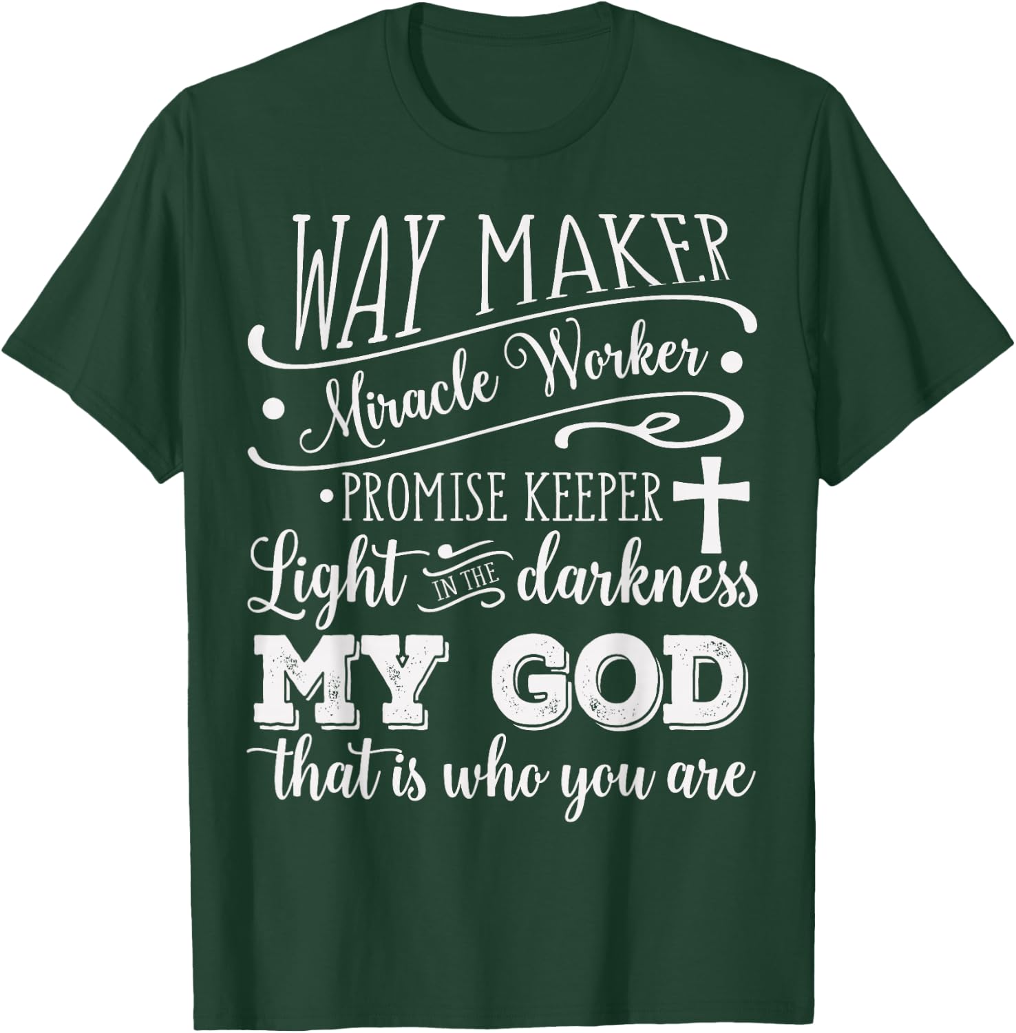 Vintage Way Maker Miracle Worker My God Christian Saying T-Shirt - T-Shirt | Forest