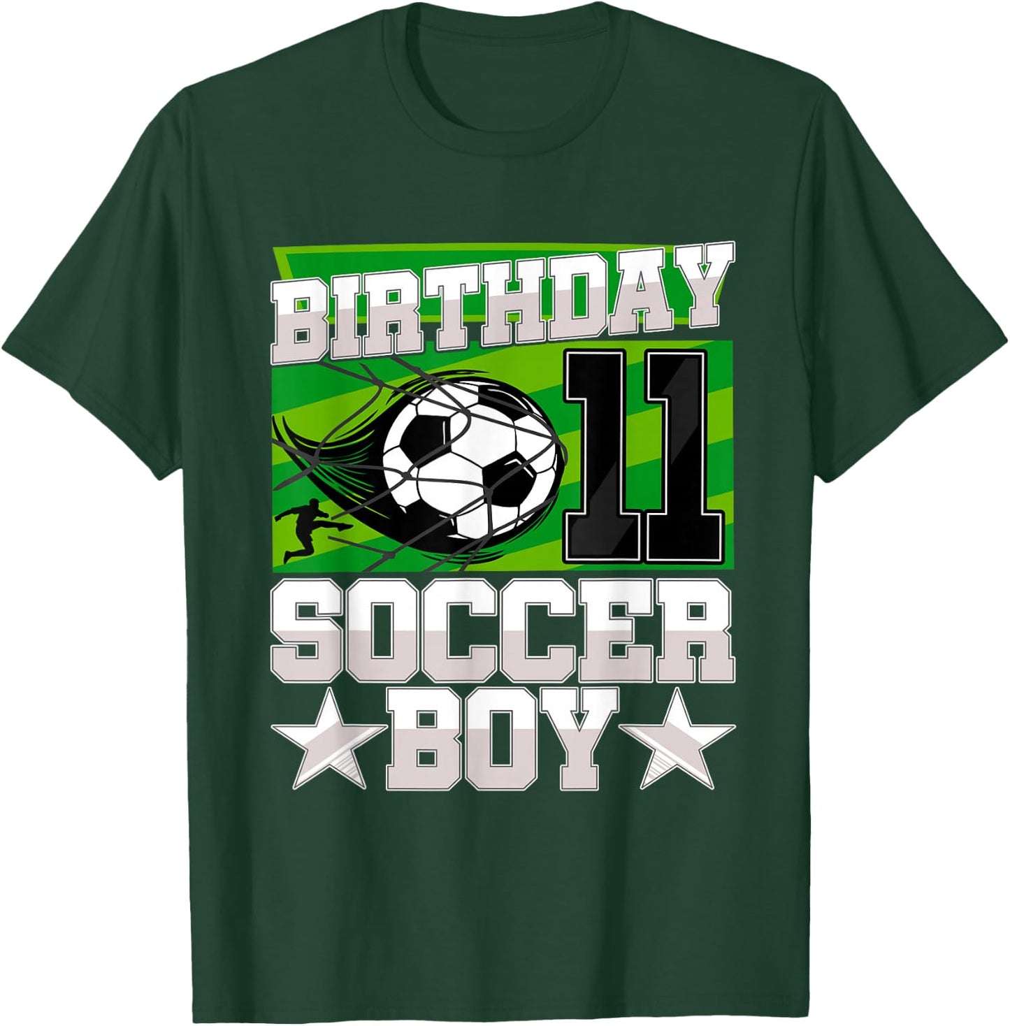 Soccer Birthday Party - 11th Birthday Boy 11 Years Old T-Shirt - T-Shirt | Forest