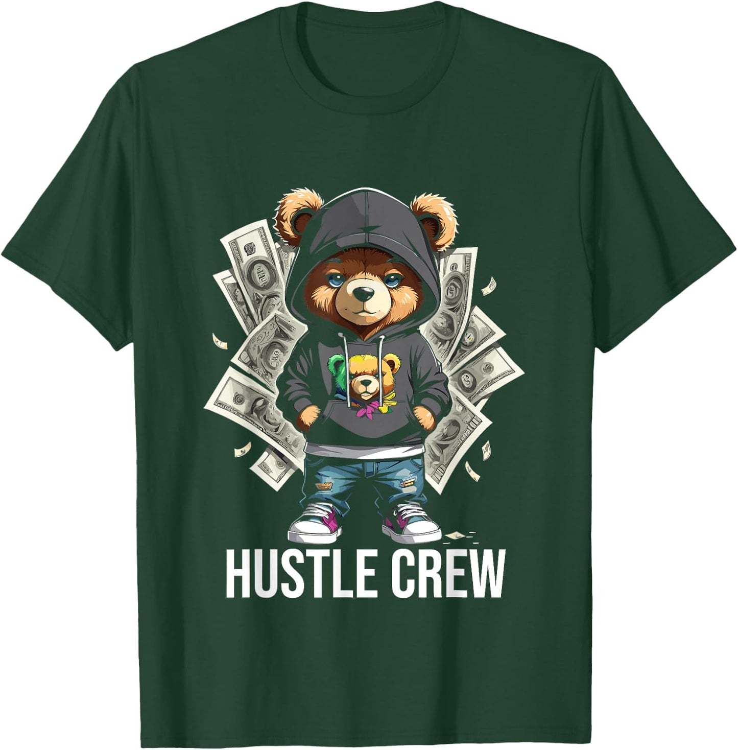 Teddy Bear Gangster in Cool Hip-Hop Outfit T-Shirt - T-Shirt | Forest