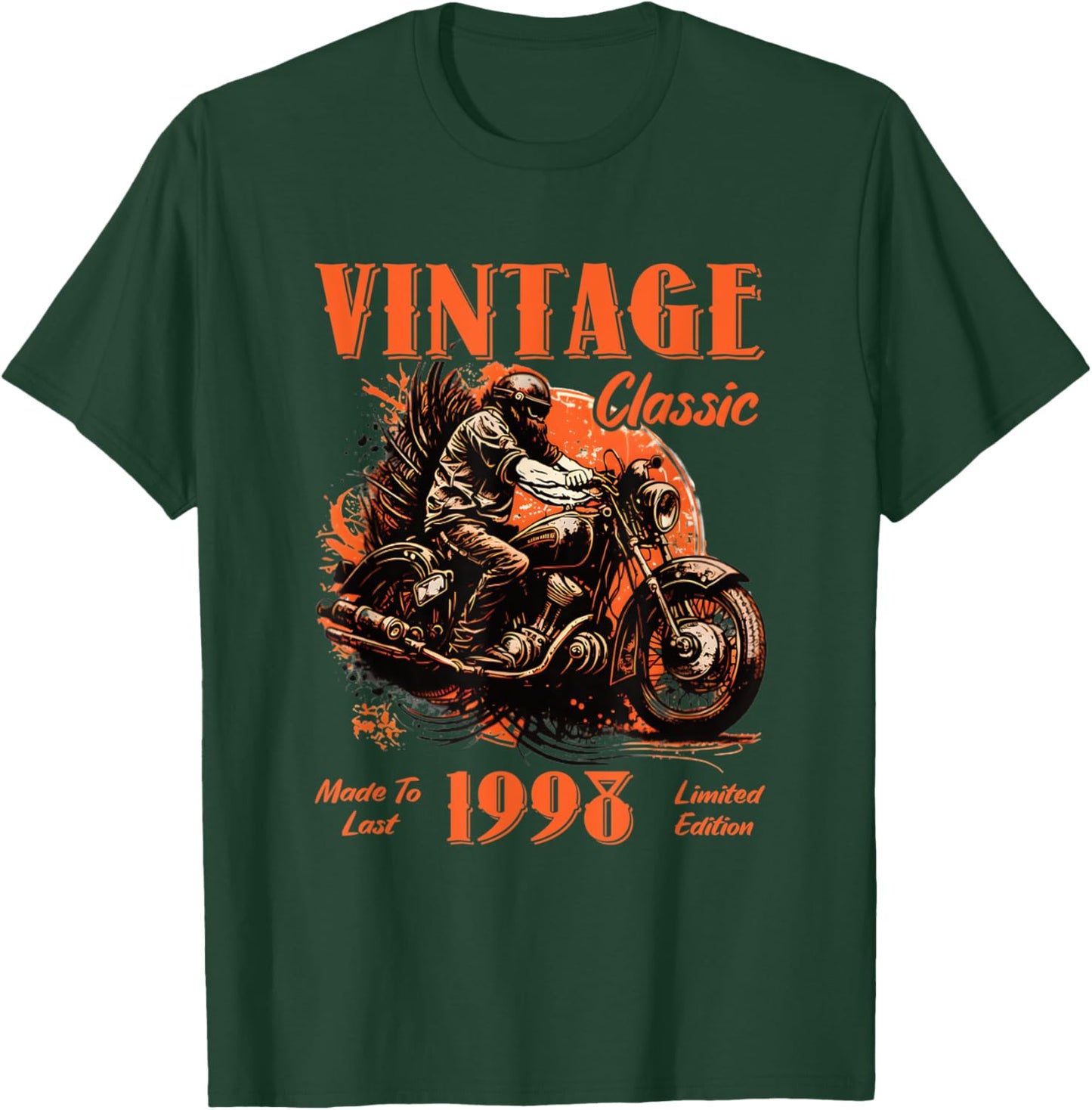 Vintage vintage 1998 birthday classic retro motorcycle T-Shirt - T-Shirt | Forest
