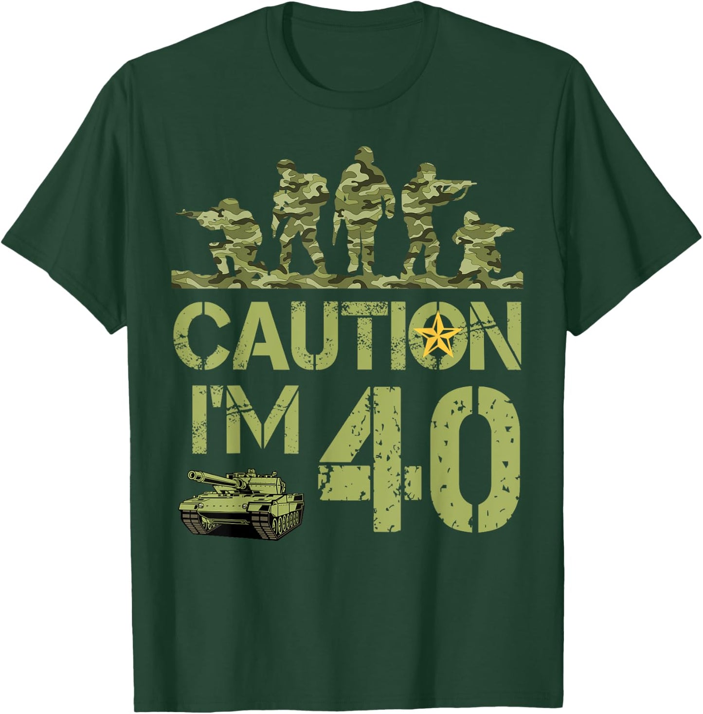 40th Birthday Military I'm 40 Year Old Camo 40 Birthday T-Shirt - T-Shirt | Forest