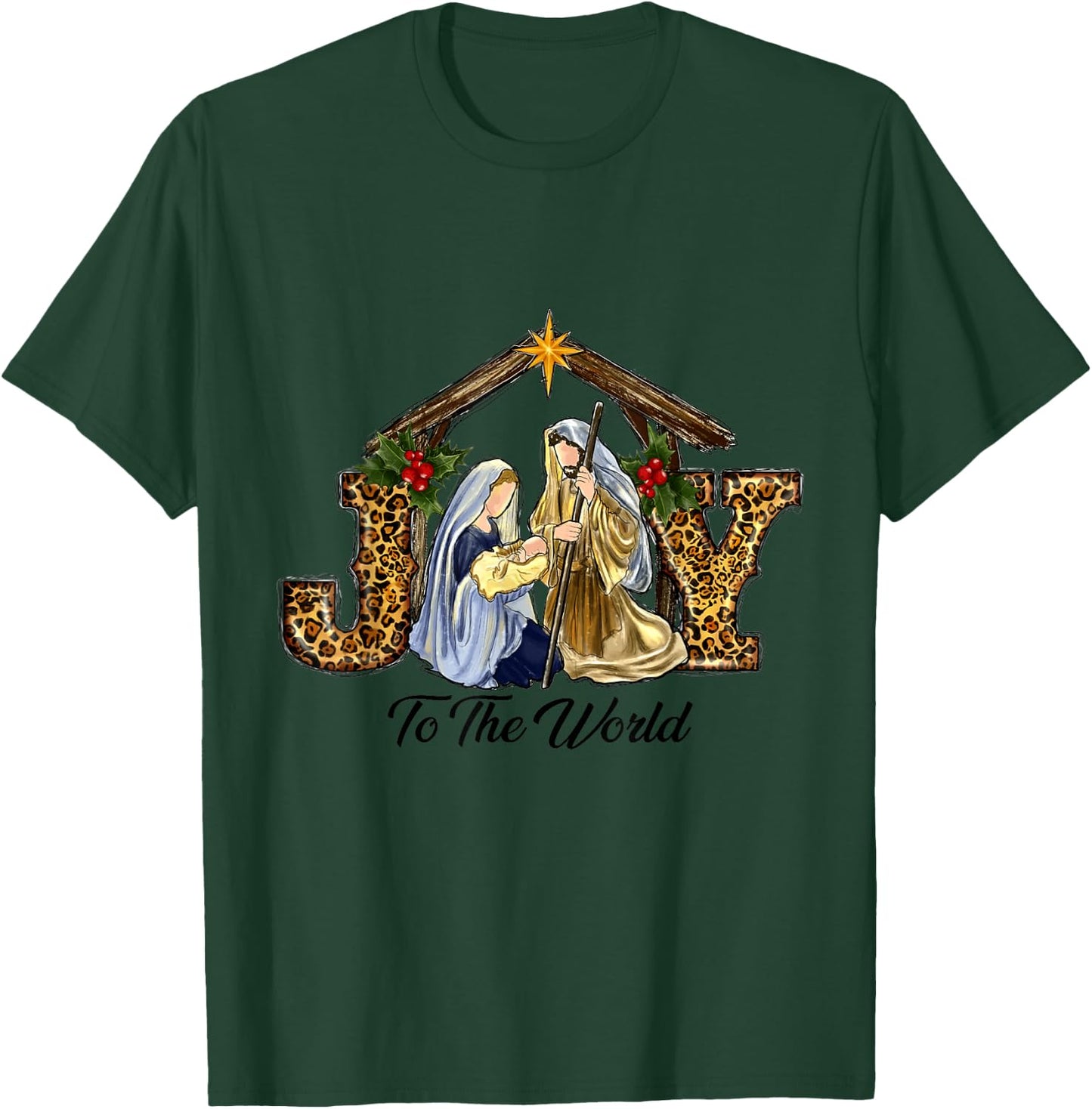 Christmas Joy To The World Baby Jesus Religious Christian T-Shirt - T-Shirt | Forest