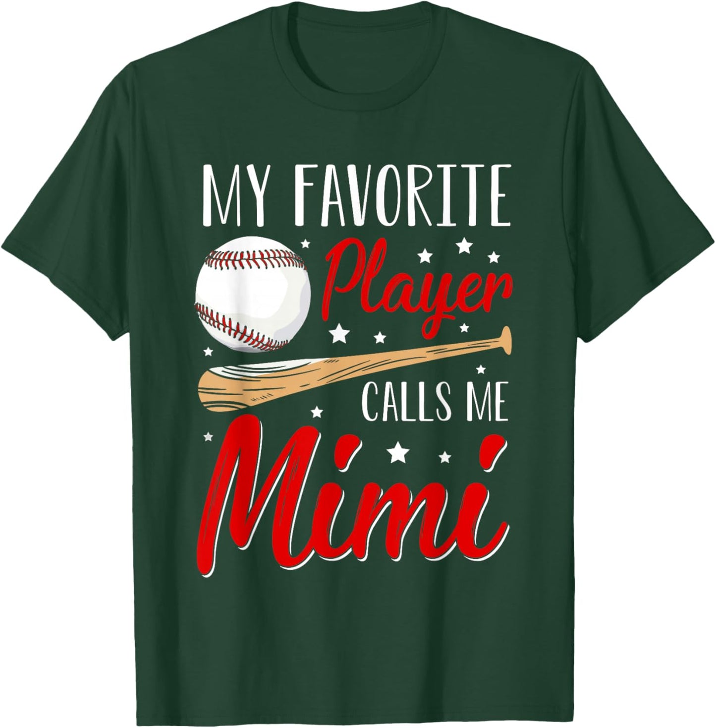 Baseball My Favorite Player Calls Me Mimi Heart Grandma T-Shirt - T-Shirt | Forest
