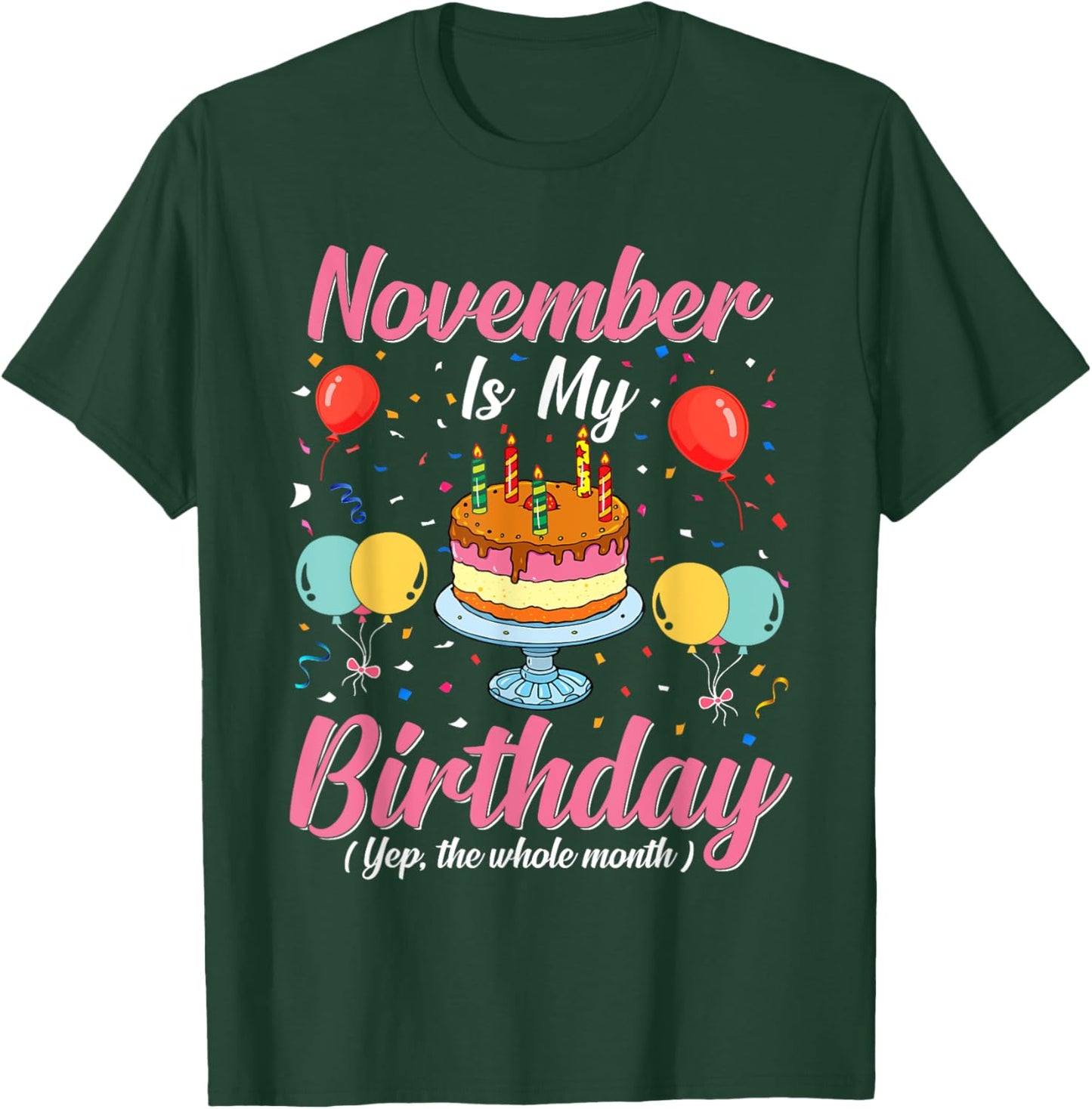 November Is My Birthday The Whole Month November Birthday T-Shirt - T-Shirt | Forest