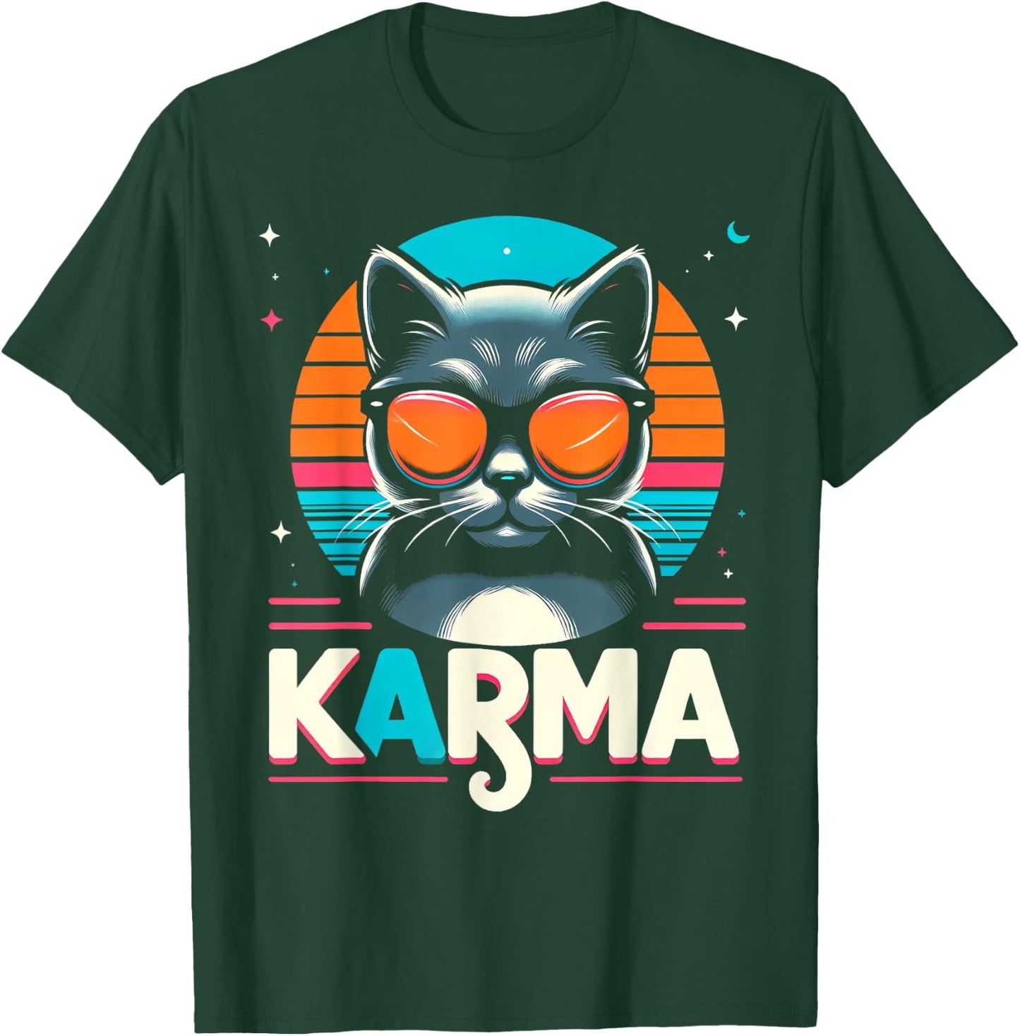 Karma Cat Women Girls Kids T-Shirt - T-Shirt | Forest