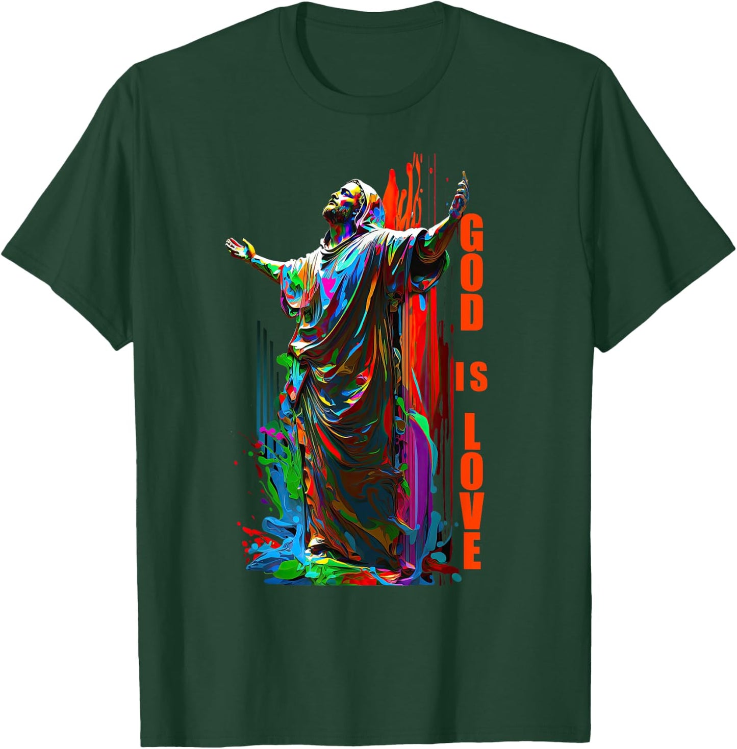 Christ God is Love Graffiti Design for Christian Jesus T-Shirt - T-Shirt | Forest