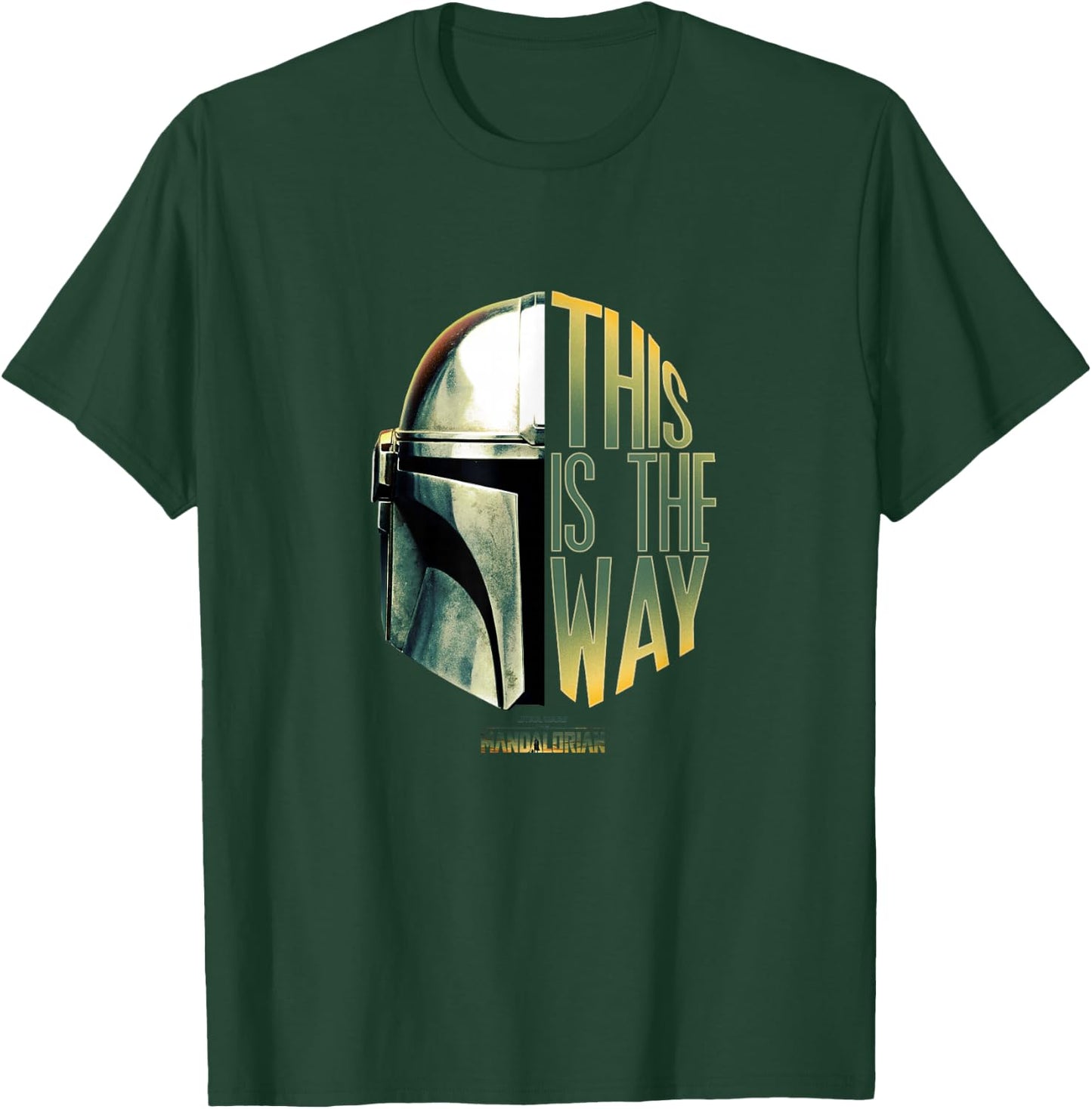 Star Wars: The Mandalorian This Is The Way Helmet Logo Stack T-Shirt - T-Shirt | Forest
