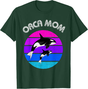 80s Orca Mom Retro Vintage Sunset T-Shirt - T-Shirt | Forest