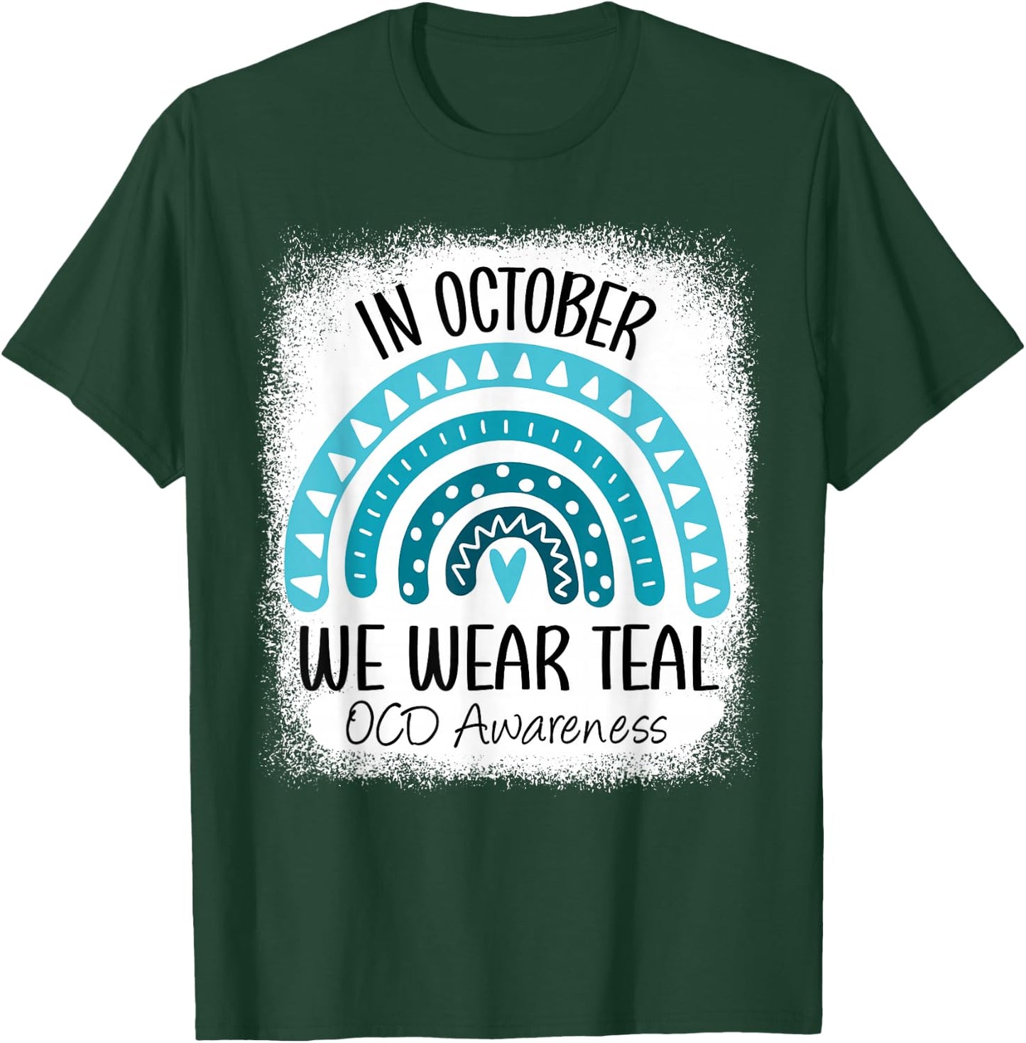 Rainbow Ribbon Obsessive-Compulsive Disorder OCD Awareness T-Shirt - T-Shirt | Forest